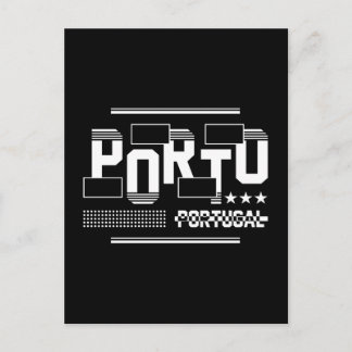 Porto Portugal Modern Typography Travel Design Postcard