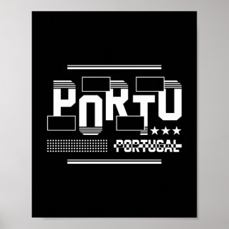 Porto Portugal Modern Typography Travel Design Poster