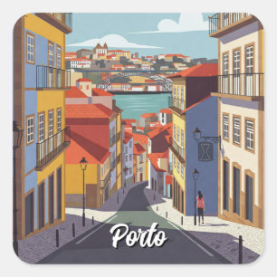Porto Portugal Travel Abstract Square Sticker
