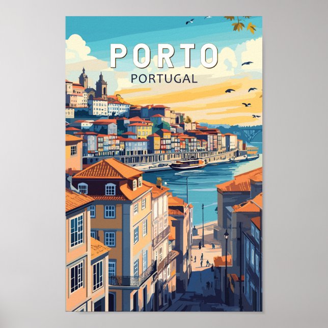 Porto Portugal Travel Art Vintage Poster (Front)