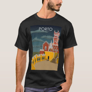 Porto Portugal Vintage Minimal Retro Travel Poster T-Shirt