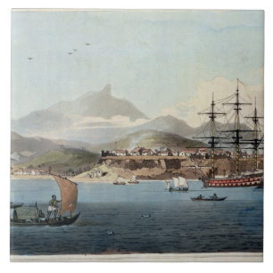 Porto Praya in the Island of St. Jago, plate 4 fro Tile