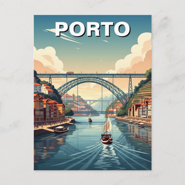 Porto River Cruise Portugal Travel Postcard (Front)