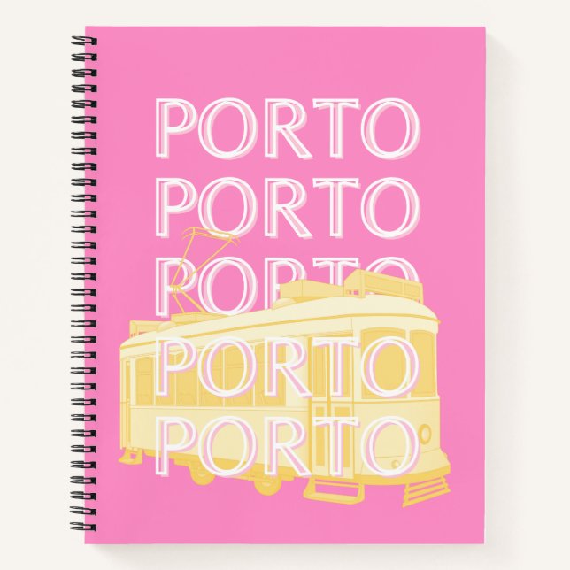 Porto Travel Art, Portugal, Pink Notebook (Front)