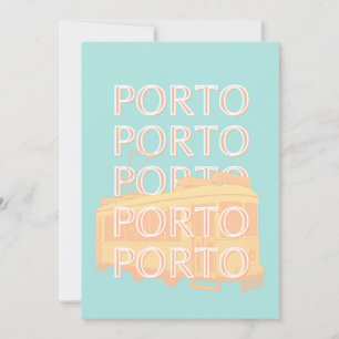 Porto Travel Art, Portugal Travel Art, Pastel Holiday Card