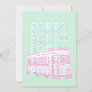 Porto Travel Art, Portugal Travel Art, Pastel Holiday Card