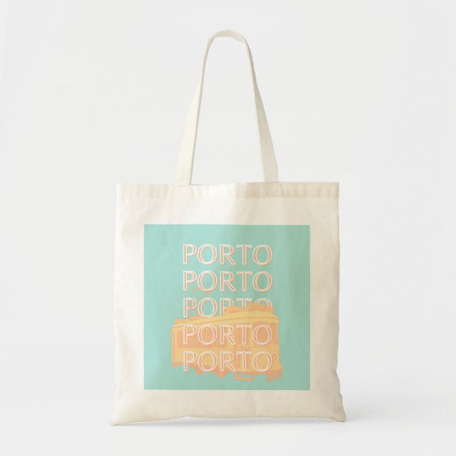 Porto Travel Art, Portugal Travel Art, Pastel Tote Bag (Front)