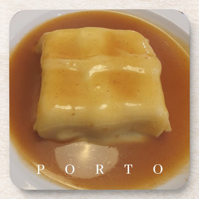 Porto typical dish francesinha view coasters (Front)