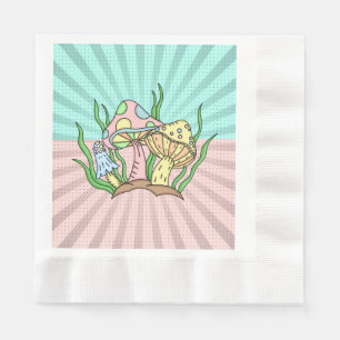 Portobello Mushroom Cute Pastel    Napkin