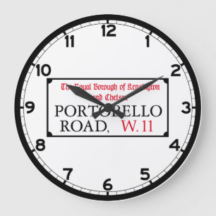Portobello Road, London Street Sign Large Clock
