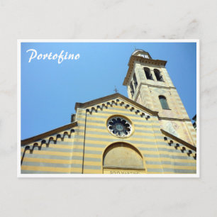 portofino church postcard