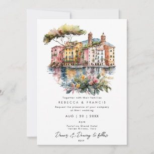 Portofino Italian Riviera wedding invitation
