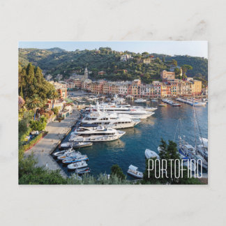 Portofino Italy beautiful yachts in harbour Postcard
