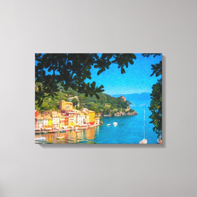 Portofino, Italy, oil painting style Canvas Print (Front)