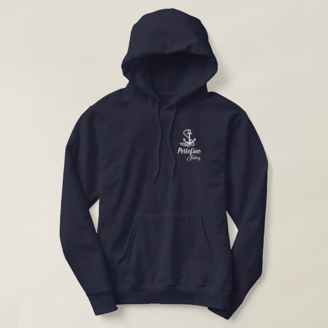 Portofino Sailing Maritime Style Hoodie (Design Front)