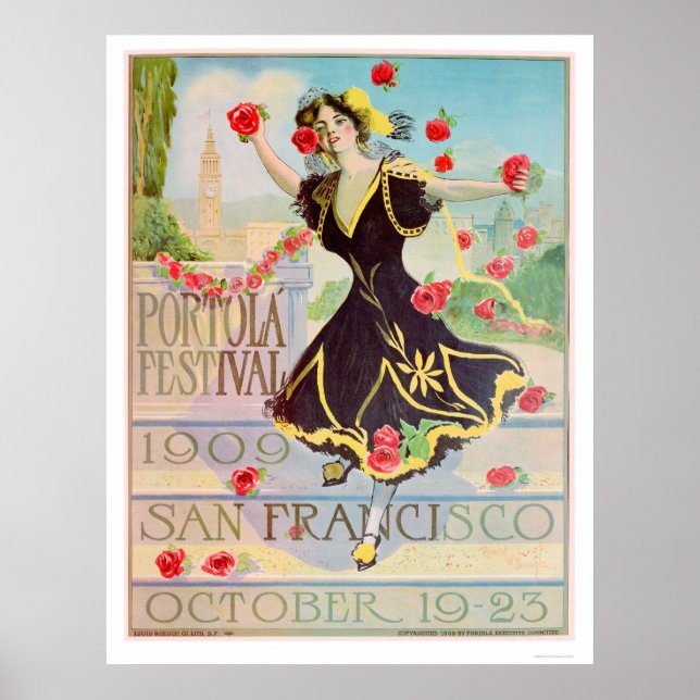 Portola Festival in San Francisco 1909 Poster (Front)