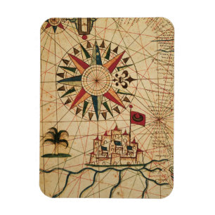 Portolan Chart   Map of Cairo, Egypt Magnet