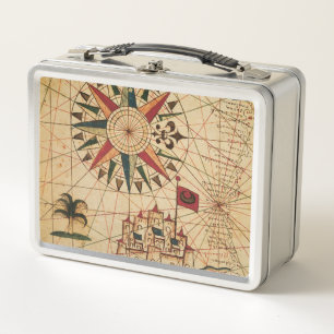 Portolan Chart Map of Cairo, Egypt Metal Lunch Box