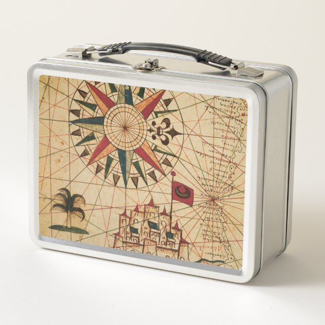 Portolan Chart | Map of Cairo, Egypt Metal Lunch Box (Front)