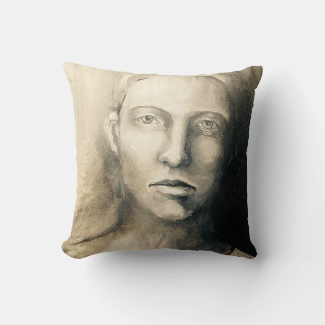 Portrait #1 Pillow Shades of Grey (Front)