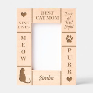 Portrait 4x6 BEST Cat MOM Ever Custom Name Etched Frames