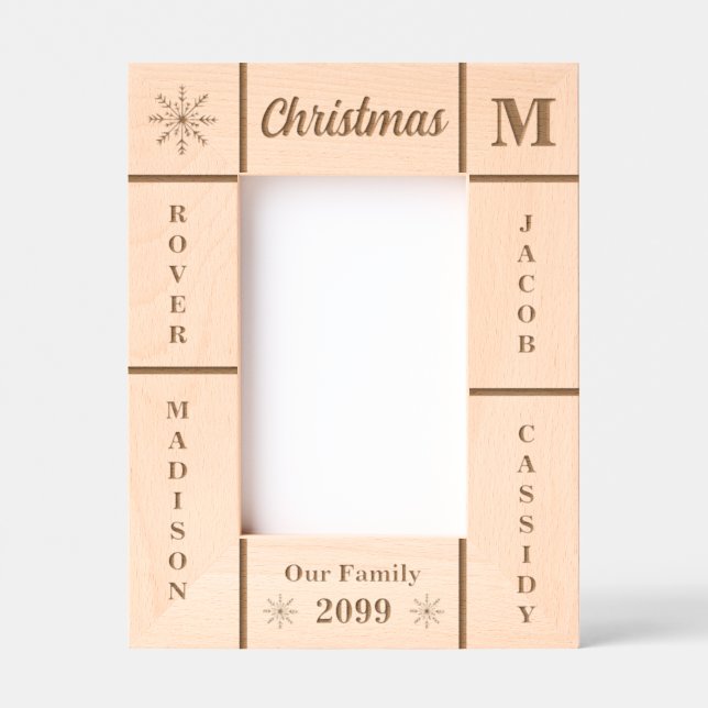 Portrait 4x6 Christmas Our Family Personalised Etched Frames (Front)