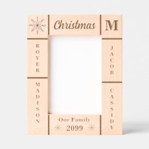Portrait 5x7 Christmas Our Family Personalised Etched Frames