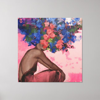 portrait, abstraction, watercolor, art, decor, canvas print
