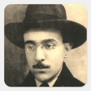 Portrait and Signature of Fernando Pessoa Square Sticker