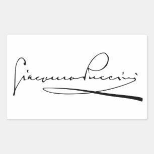 Portrait and Signature of Giacomo Puccini Rectangular Sticker