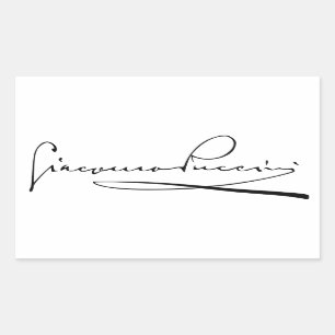 Portrait and Signature of Giacomo Puccini Rectangular Sticker