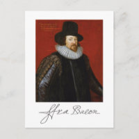 Portrait and signture of Francis Bacon