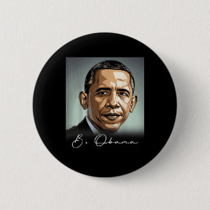 Portrait Barack Obama President Patriotic 6 Cm Round Badge