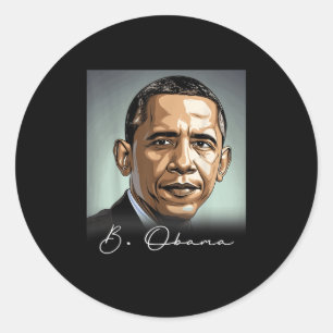 Portrait Barack Obama President Patriotic Classic Round Sticker