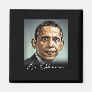 Portrait Barack Obama President Patriotic Magnet