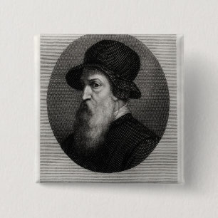 Portrait Benvenuto Cellini engraved by 15 Cm Square Badge