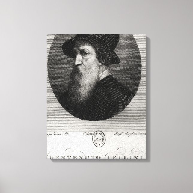 Portrait Benvenuto Cellini  engraved by Canvas Print (Front)