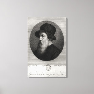 Portrait Benvenuto Cellini  engraved by Canvas Print