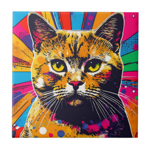 Portrait British Shorthair Dots Tile