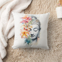 Portrait Buddha Charcoal Watercolor Art