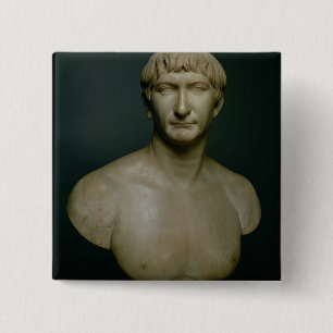 Portrait bust of emperor Trajan (53-117 AD) 1st-2n 15 Cm Square Badge