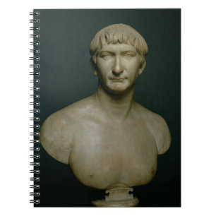 Portrait bust of emperor Trajan (53-117 AD) 1st-2n Spiral Notebook