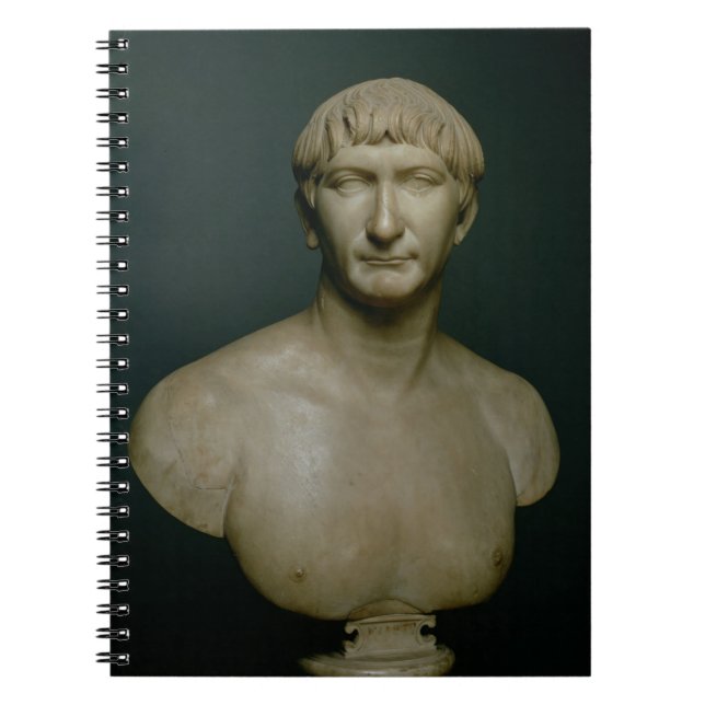Portrait bust of emperor Trajan (53-117 AD) 1st-2n Spiral Notebook (Front)