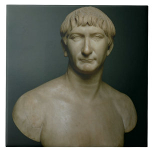 Portrait bust of emperor Trajan (53-117 AD) 1st-2n Tile