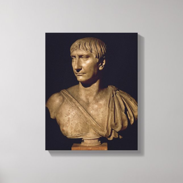 Portrait bust of Emperor Trajan Canvas Print (Front)