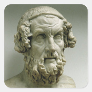 Portrait bust of Homer Square Sticker
