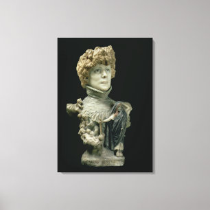 Portrait Bust of Sarah Bernhardt (1844-1923) Frenc Canvas Print
