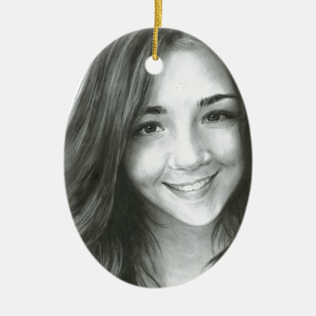 Portrait Ceramic Tree Decoration (Front)