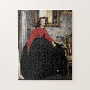 Portrait de Jeune Femme en Veste Rouge Jigsaw Puzzle