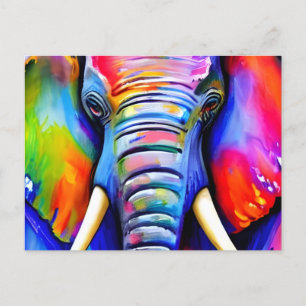 Portrait Elephant Art Postcard